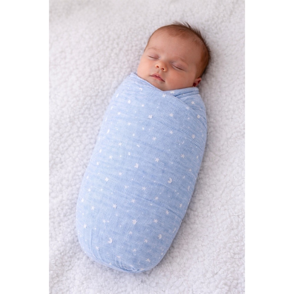 Aden + Anais Safari‎ Animal Baby Swaddle Blanket Blue Starry Night 47"x47"